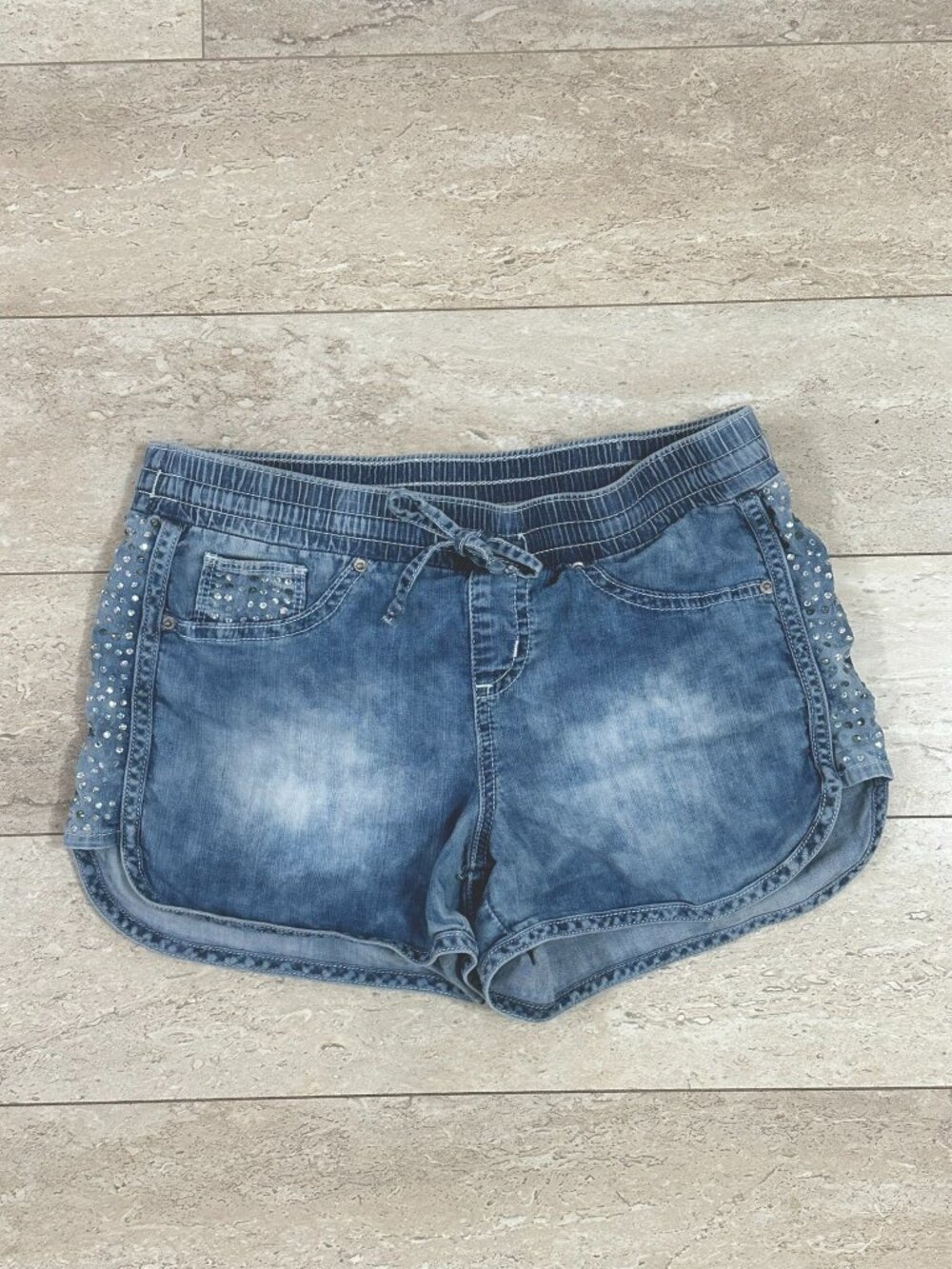 Justice Rhinestone Denim Shorts Size 10R